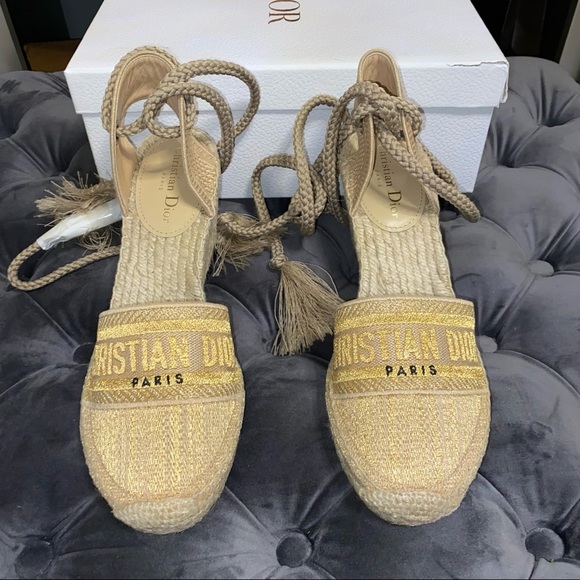 Dior Shoes - New Size 41 Dior Granville Espadrille Wedge Sandals
